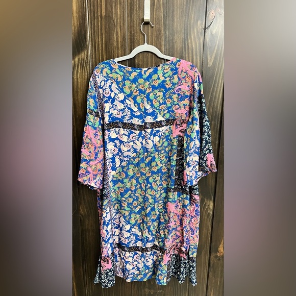 Hayden Duster Topper Womens Medium Multicolor Boho Floral Button Up Shrug Top-XL - Picture 10 of 11